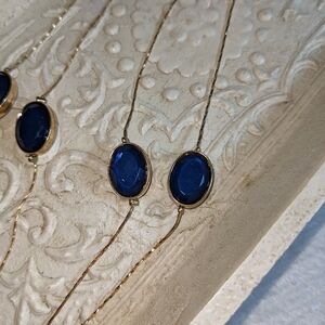 Charming Charlie Gold and Blue Necklace